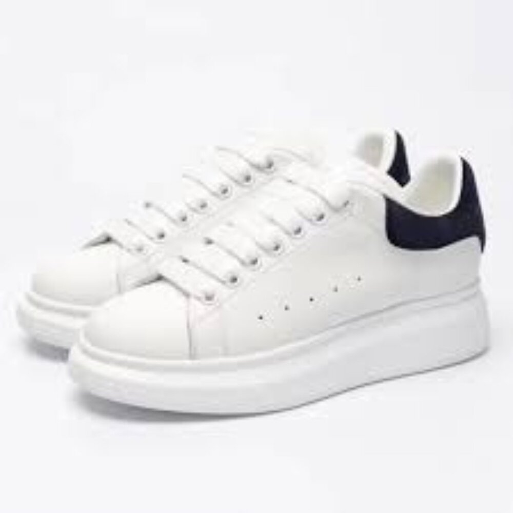 Alexander‎ McQueen Men's White Black Larry Leather Lace Up Sneaker Size 6.5